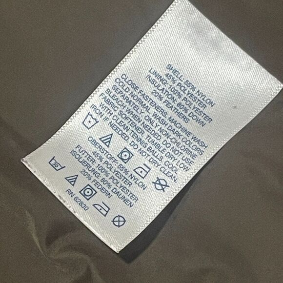 ~~ Lands End Down/Feathers Puffer Vest Sm Womens Zip Up Dark Brown Snap Pockets~ - Picture 15 of 16